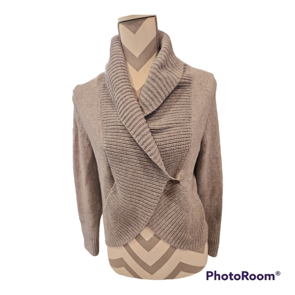 CHAPS cross over shawl collar cardigan cropped